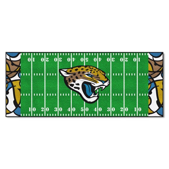 30 x 72 Jacksonville Jaguars Football Field Rectangle Runner Mat - Floor  Rug - Area Rug - NFL