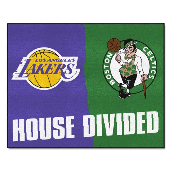 FANMATS NBA House Divided - La Lakers / Celtics House Divided Mat