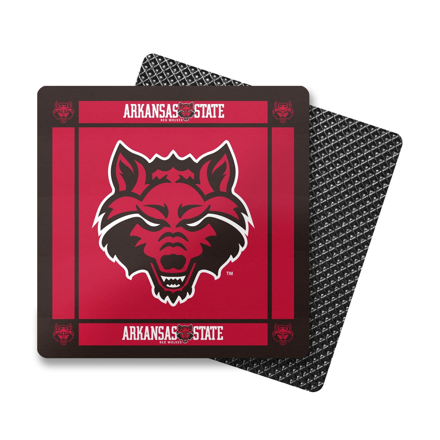 Arkansas State Red Wolves 4-pack neoprene coasters with team graphics by Logo Brands