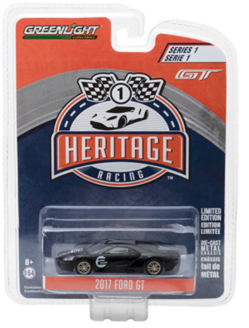 2017 Ford GT Black #2 - Tribute to 1966 Ford GT40 MK II #2 Racing Heritage Series 1 1/64 Diecast Model Car by Greenlight