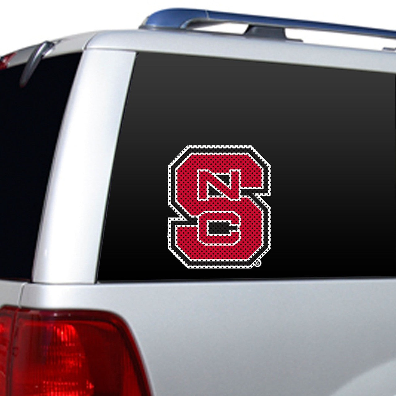 North Carolina State Wolfpack 12x10 NCAA die cut window film with team logo and colors, officially licensed by Fremont Die.
