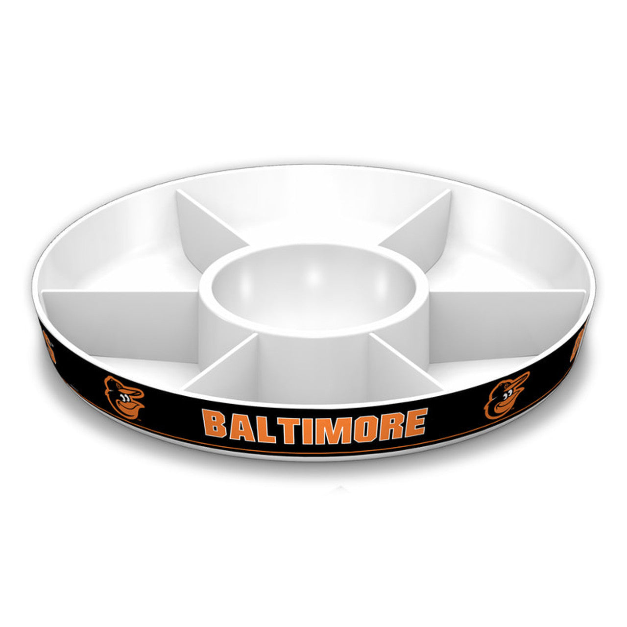 Baltimore Orioles 14.5-inch melamine party platter with bold team colors and officially licensed MLB design.