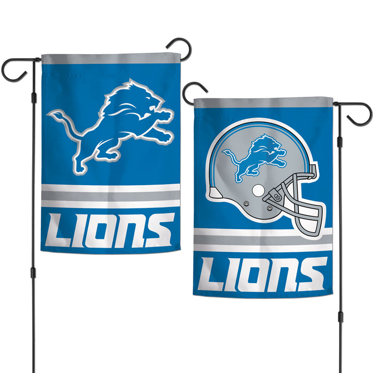 Detroit Lions 11x15 two-sided garden flag with official NFL graphics on durable polyester, manufactured by Wincraft
