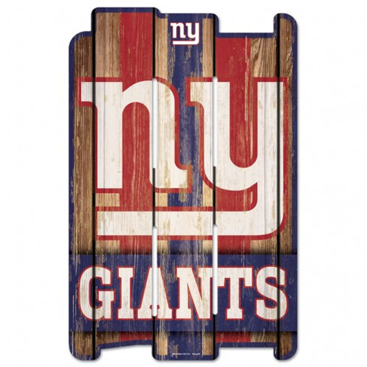 New York Giants 11x17 wood fence sign with retro graphics, officially licensed by Wincraft