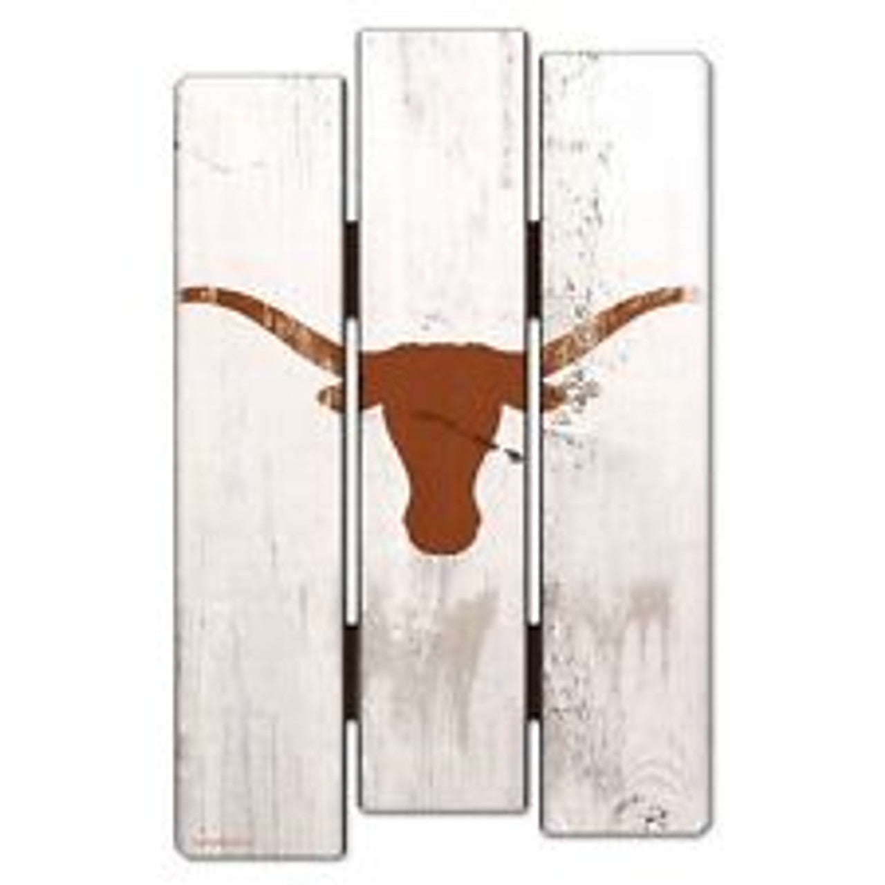 Texas Longhorns 11x17 wood fence sign with bold team colors, routed hanging hole, officially licensed, made in USA