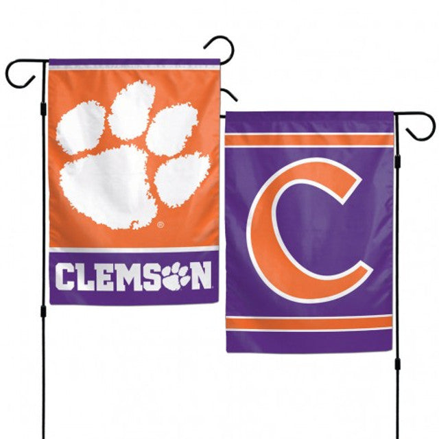 Clemson Tigers 12x18 two-sided garden flag with vibrant NCAA graphics on durable polyester by Wincraft