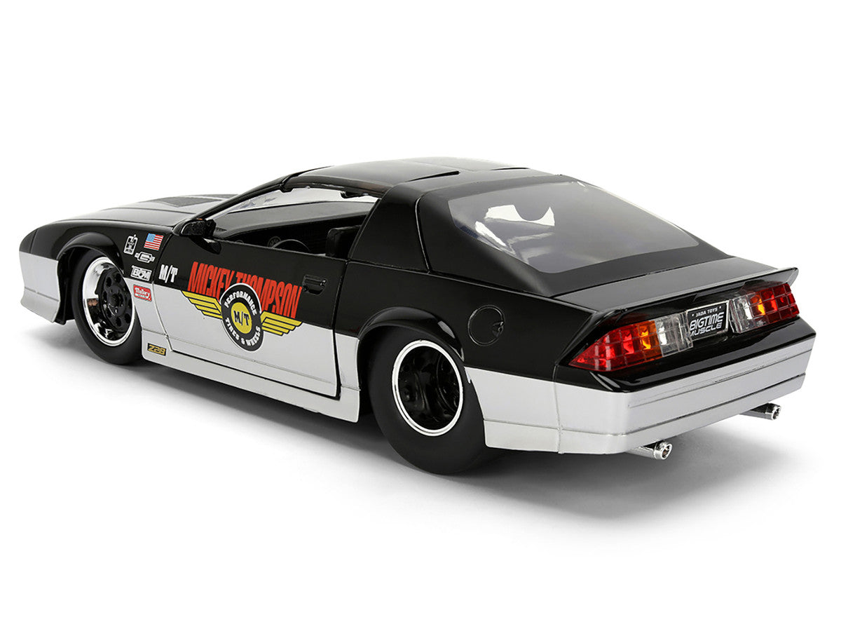 1985 Chevrolet Camaro Z28 "Mickey Thompson" Black and Silver Metallic "Bigtime Muscle" Series 1/24 Diecast Model Car by Jada