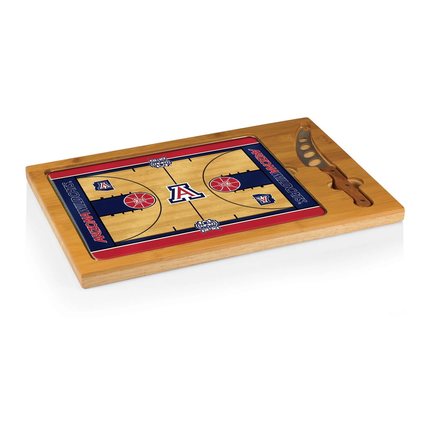 Arizona Wildcats - Icon Glass Top Cutting Board & Knife Set by Picnic Time