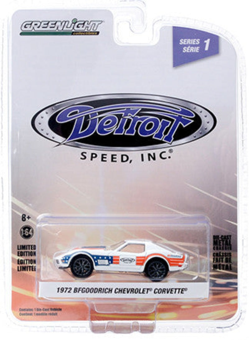 1972 Chevrolet Corvette "BFGoodrich" White with Red and Blue Stripes "Detroit Speed Inc." Series 1 1/64 Diecast Model Car by Greenlight