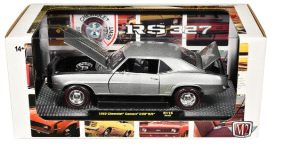 1969 Chevrolet Camaro Z/28 R/S Silver Metallic Limited Edition to 5250 pieces Worldwide 1/24 Diecast Model Car by M2 Machines