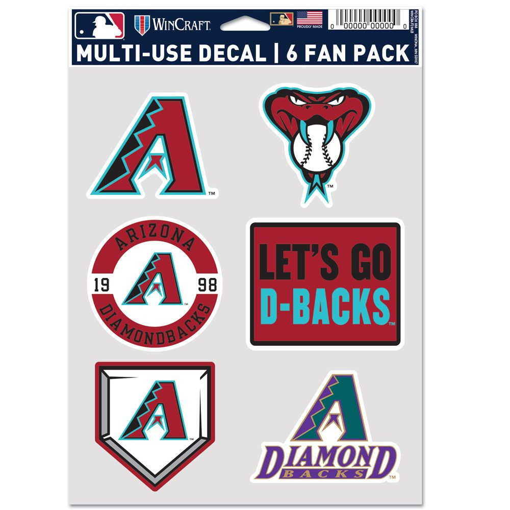 Arizona Diamondbacks MLB decal set with six Wincraft decals displaying official team logos