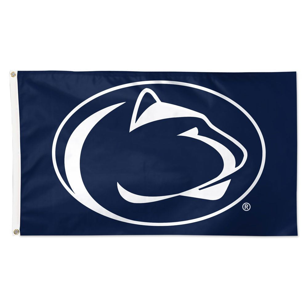 Penn State Nittany Lions NCAA 3x5 team flag with official logo and colors, polyester fabric, metal grommets
