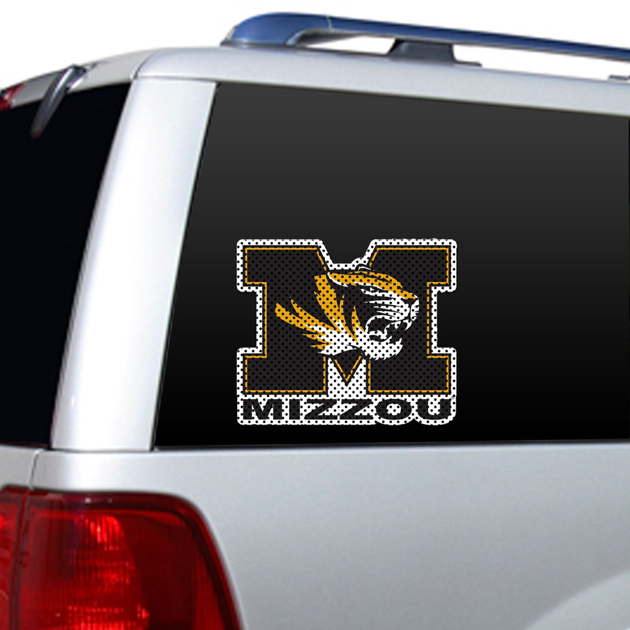 Missouri Tigers 12" x 10" NCAA die cut window film with vibrant team graphics in official colors by Fremont Die.