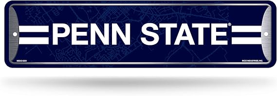 Penn State Nittany Lions NCAA Metal Street Sign with bold team colors, officially licensed and durable.
