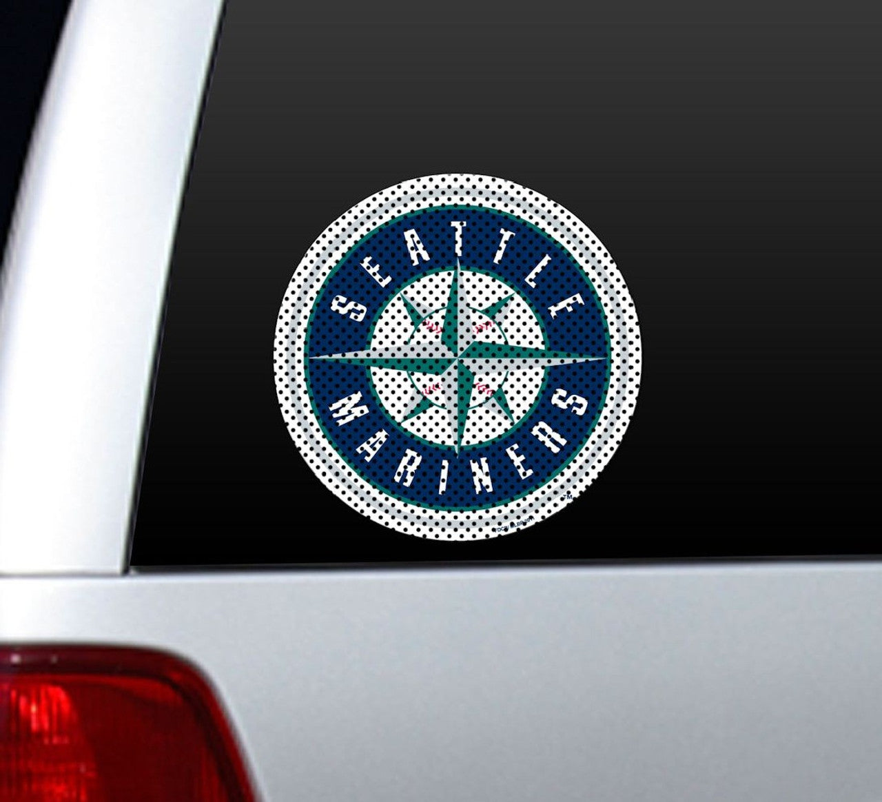 Seattle Mariners 12" x 10" MLB die cut window film with official team graphics in authentic colors by Fremont Die.