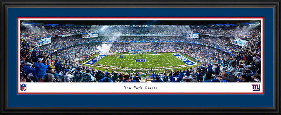 New York Giants Night Game at MetLife Stadium Panoramic Picture Fan Cave Decor by Blakeway Panoramas