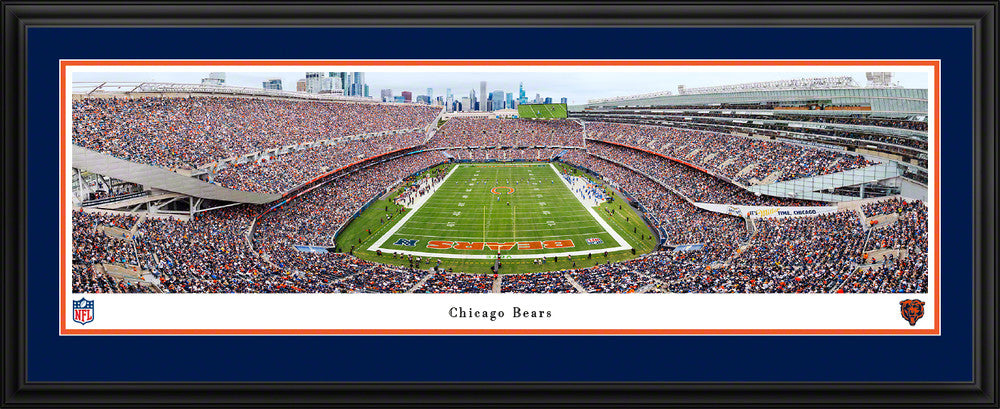 Chicago Bears End Zone Panoramic Picture - Soldier Field Fan Cave Decor by Blakeway Panoramas