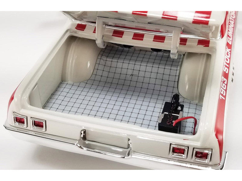 1964 Dodge 330 "Ramchargers" White with Red Graphics and Stripes Limited Edition to 504 pieces Worldwide 1/18 Diecast Model Car by ACME