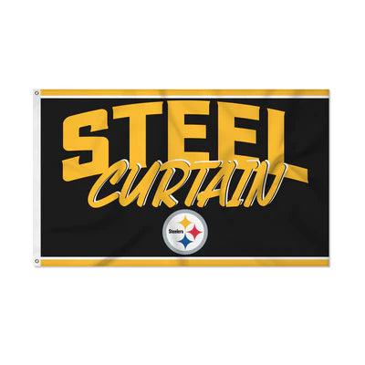 Pittsburgh Steelers Black Sideline 3x5 Banner Flag - Sports Flags & Pennants Co.