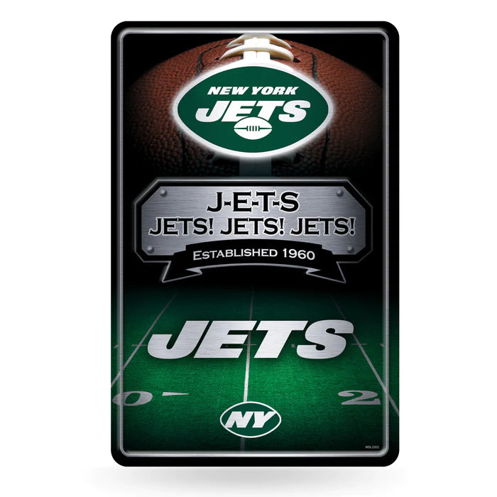 New York Jets NFL metal wall sign 11x17 featuring team name and established date by Rico Industries