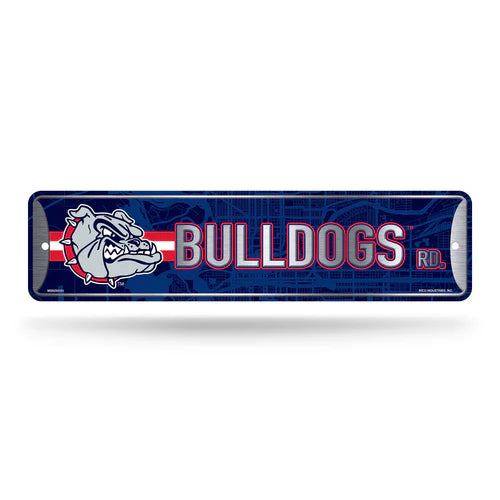 Gonzaga Bulldogs NCAA 4"x15" metal street sign with team colors and graphics, officially licensed by the NCAA.