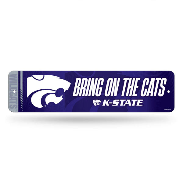 Kansas State Wildcats NCAA metal street sign 4x15 with official team colors and graphics by Rico