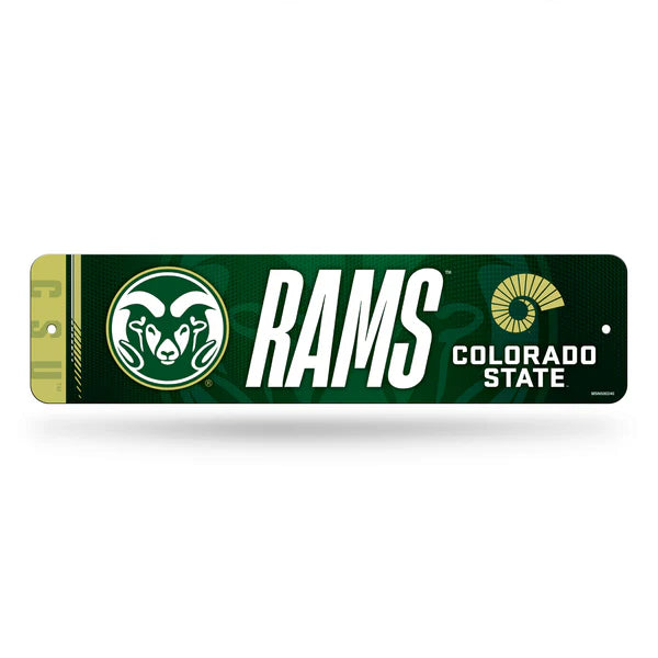 Colorado State Rams Metal Street Sign by Rico - 4"x15" Team Slogan Wall Decor