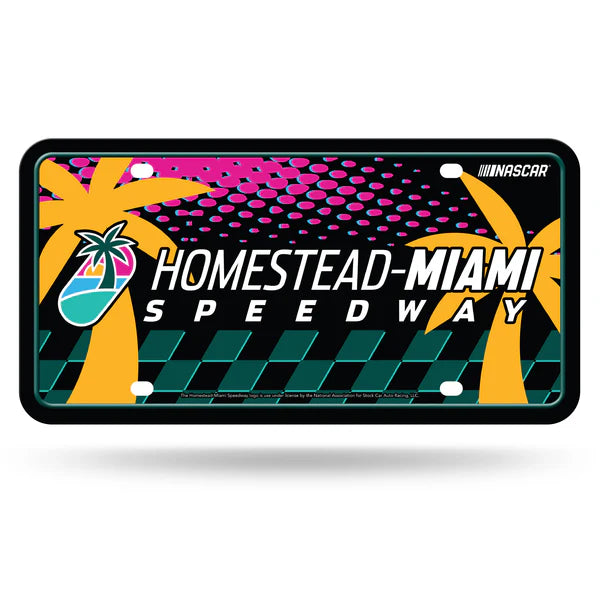 Homestead-Miami Speedway NASCAR metal license plate, 6x12 inch officially licensed metal fan décor