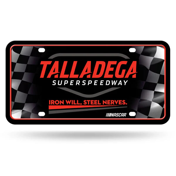 Talladega Raceway NASCAR metal auto license plate, 6x12 inches, official racing graphics, fan vehicle décor