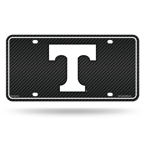 Tennessee Volunteers 6"x12" Metal License Plate by Rico. Team graphics in black and white. Officially Licensed