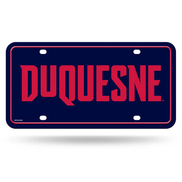 Duquesne Dukes NCAA metal auto license plate, 6x12 inches, official team colors, college fan vehicle décor