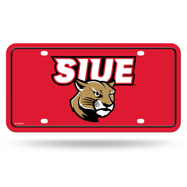 Southern Illinois Edwardsville Cougars NCAA metal auto license plate, 6x12 inches, official team colors, fan décor