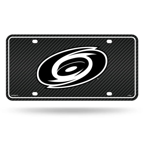 Carolina Hurricanes carbon fiber design NHL aluminum license plate with team graphics and predrilled holes