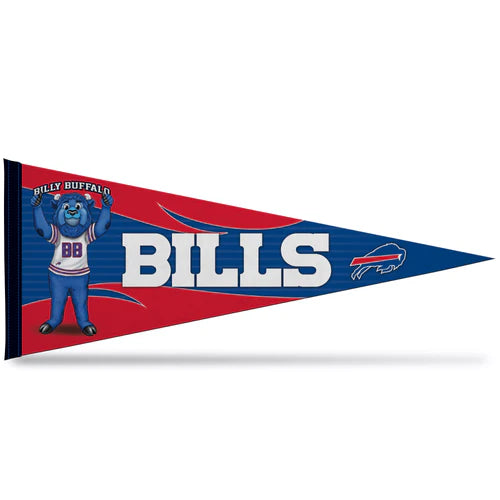 Buffalo Bills 12" x 30" felt pennant with team graphics and colors, officially licensed NFL fan collectible.