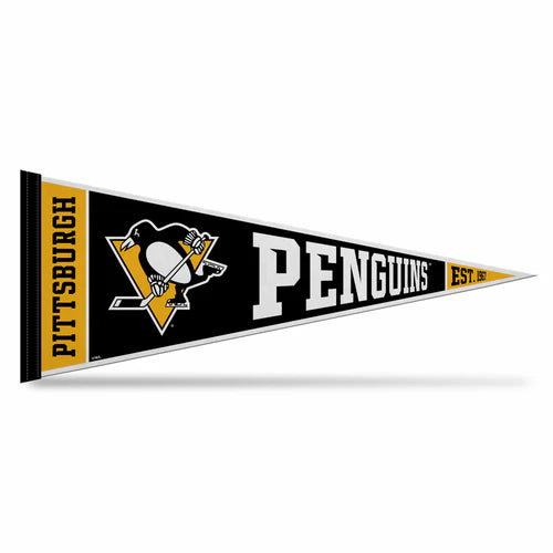 Pittsburgh Penguins NHL Soft Felt Pennant 12" x 30" by Rico featuring official team graphics and colors.