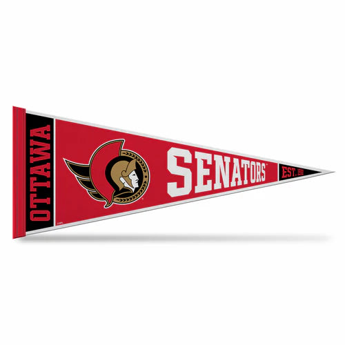 Ottawa Senators official 12x30 felt pennant by Rico, showcasing bold graphics and vibrant team colors for fans.
