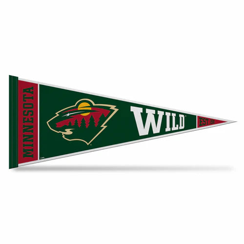 Minnesota Wild NHL 12x30 soft felt pennant with bold colors and graphics for fans, perfect wall decor or gift.