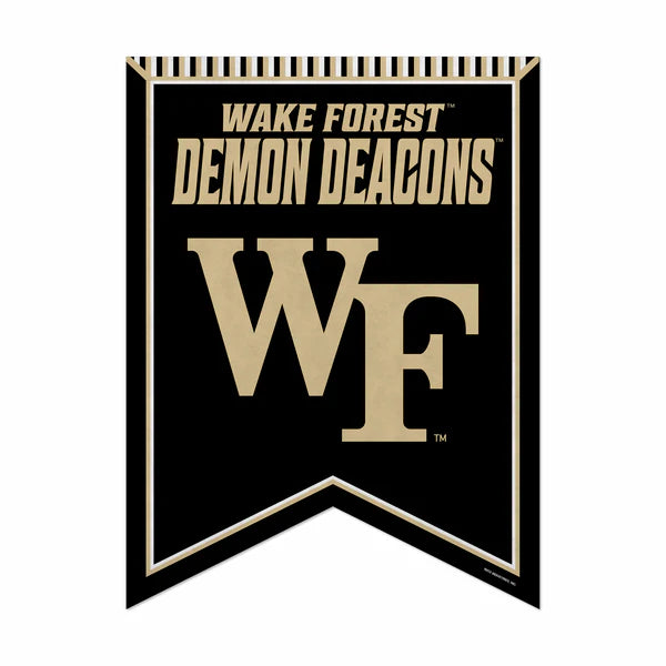 Wake Forest Demon Deacons 18" x 24" rafter felt pennant banner with school colors, officially licensed NCAA.
