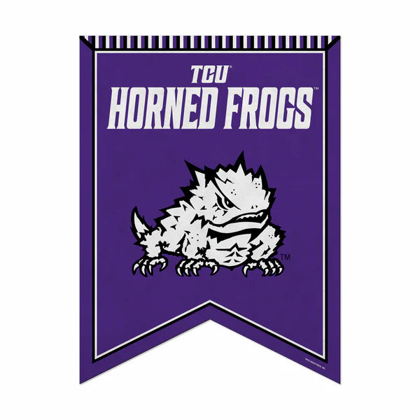 TCU Horned Frogs 18" x 24" rafter felt pennant banner in team colors, officially licensed NCAA by Rico.