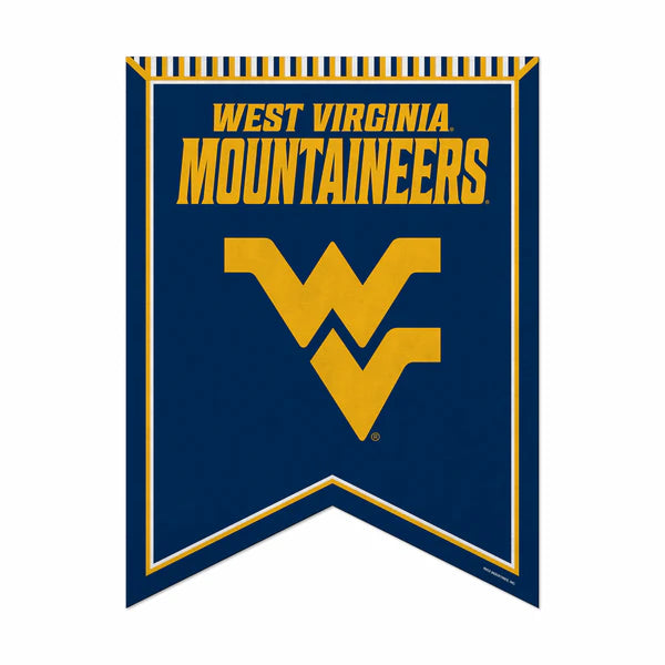 West Virginia Mountaineers NCAA felt rafter pennant, 18x24 banner with bold team colors and graphics.