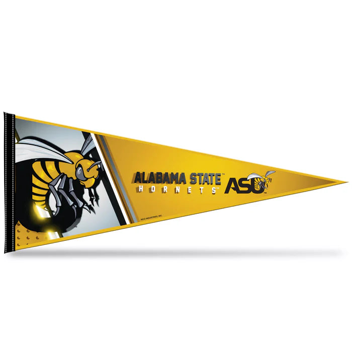 Alabama State Hornets 12" x 30" NCAA pennant featuring team graphics and colors, soft felt material, officially licensed.