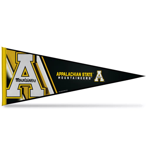 Appalachian State Mountaineers 12" x 30" NCAA pennant with team graphics, colors, and soft felt material. Officially licensed.
