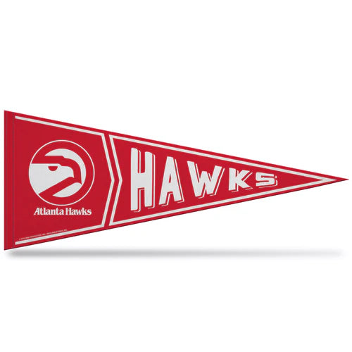 Atlanta Hawks 12" x 30" Retro Pennant with bold team graphics and colors. Soft felt and officially licensed by the NBA.