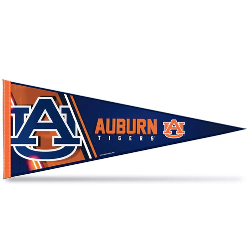 Auburn Tigers 12" x 30" soft felt pennant featuring official team colors and graphics by Rico Industries.