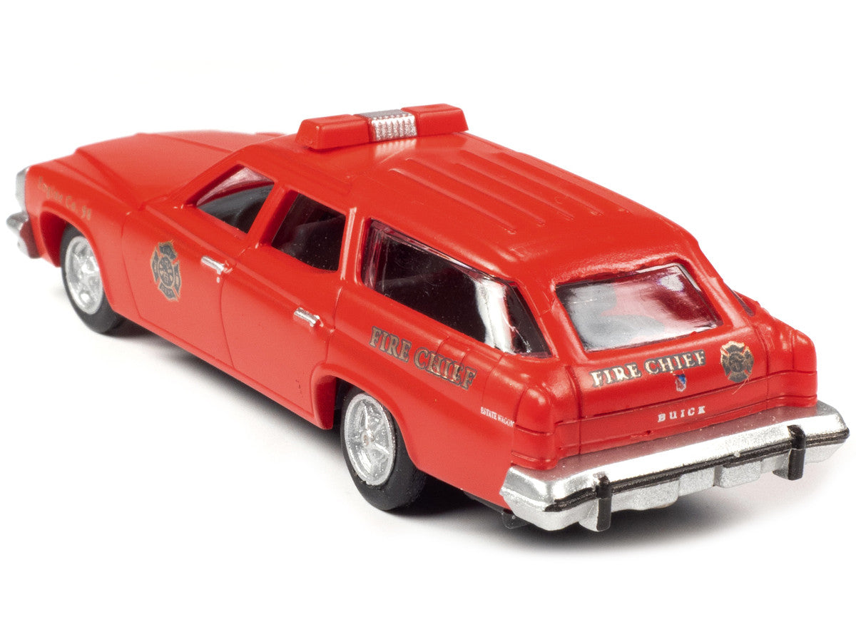 Station Wagon Red "Fire Chief" 1/87 (HO) Scale Model by Classic Metal Works