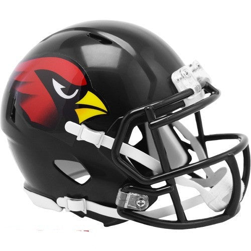 Arizona Cardinals 2022 Alternate Riddell Speed Mini Helmet with chinstrap, faceguard, and official team decals.