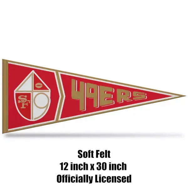 San Francisco 49ers retro NFL felt pennant with specifications