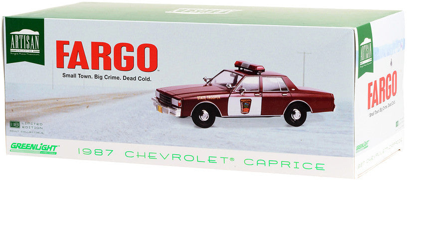 1987 Chevrolet Caprice Burgundy with Burgundy Interior "Minnesota State Trooper" "Fargo" Movie "Artisan Collection" 1/18 Diecast Car by Greenlight