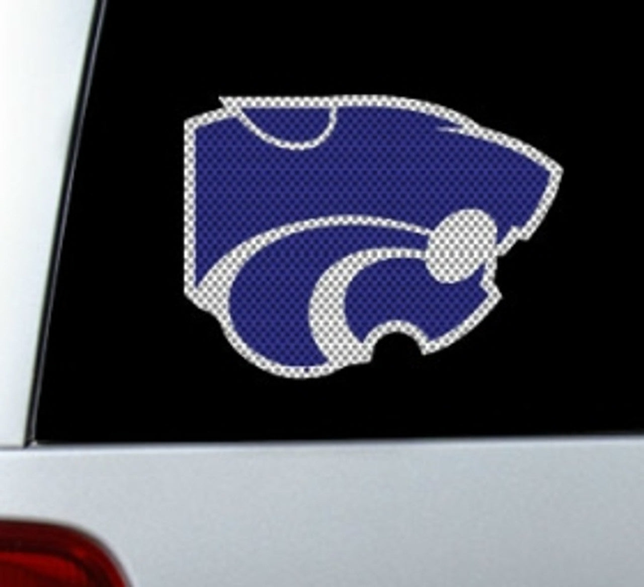 Kansas State Wildcats 12x10 NCAA die cut window film with bold team graphics and perforated see-through design