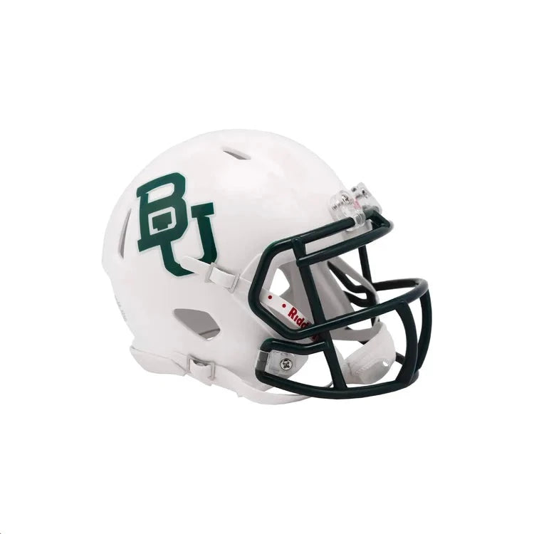 Baylor Bears NCAA Riddell Mini Speed Helmet with chinstrap, faceguard, and team colors, perfect for display or autographs